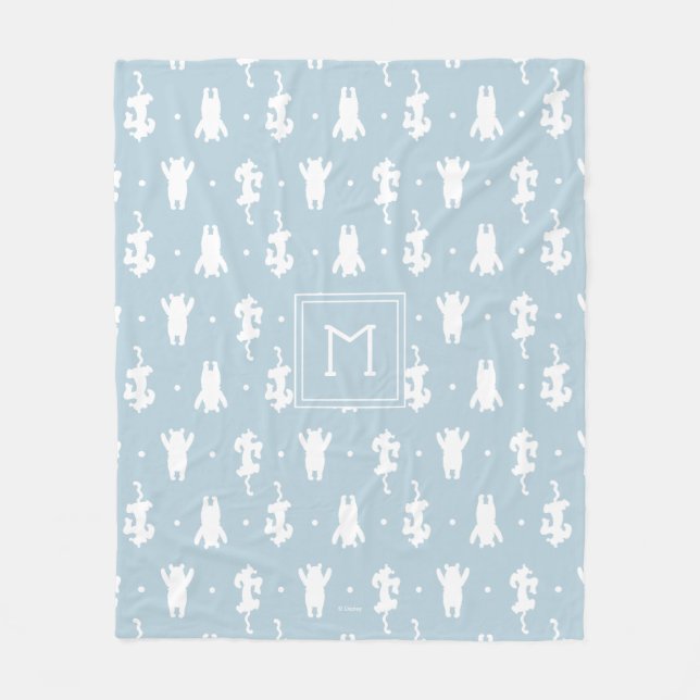 Couverture Polaire Winnie l'Ooh | Blue Pastel Polka Dot Motif (Devant)
