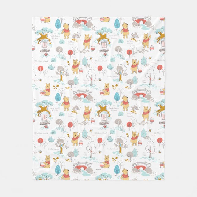 Couverture Polaire Winnie l'Ooh | Dans le bois de cent acres (Devant)