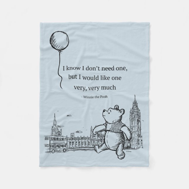 Couverture Polaire Winnie l'Ooh | Je sais que je n'ai pas besoin d'un (Devant)