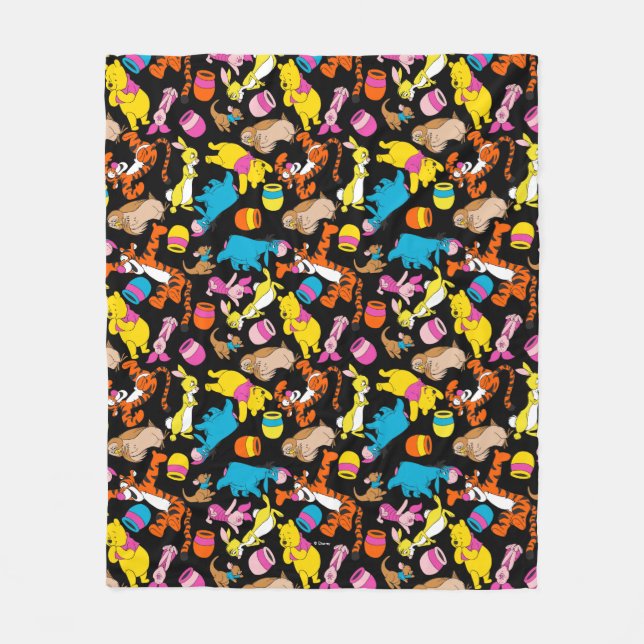 Couverture Polaire Winnie l'Ooh | Motif Amis lumineux (Devant)
