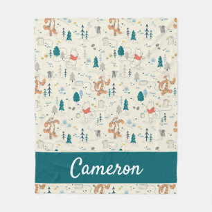Couverture Polaire Winnie l'Ooh Motif Animaux forestiers
