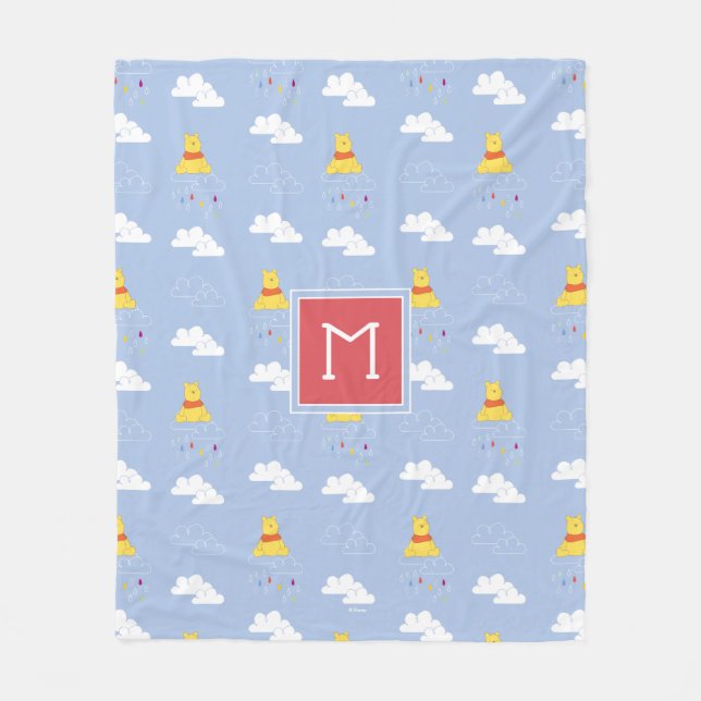 Couverture Polaire Winnie l'Ooh | Motif nuageux Raindrop (Devant)