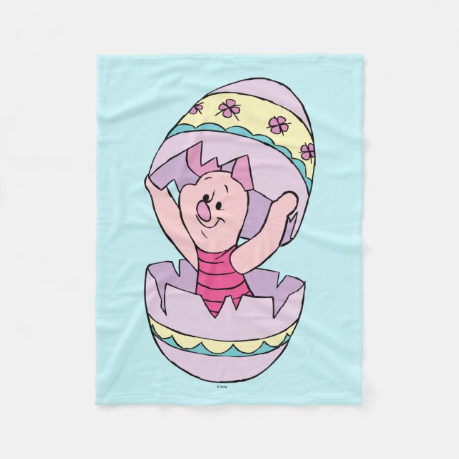 Couverture Polaire Winnie l'Ooh | Piglet dans l'oeuf de Pâques (Devant)