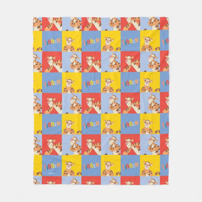 Couverture Polaire Winnie l'Ooh | Tigger Bright Mosaic Motif (Devant)