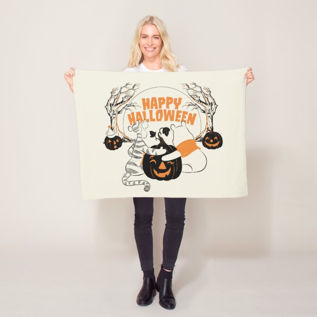 Couverture Polaire Winnie l'Ourson et l'Eeyore | Bonne Halloween (En situation)