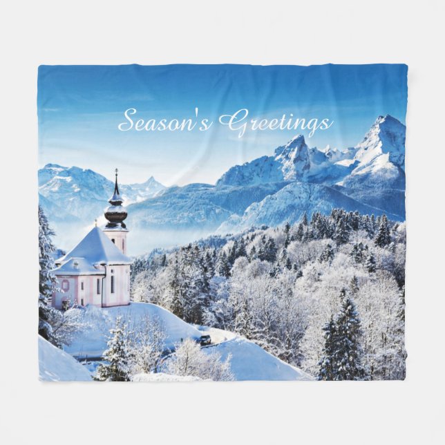 Couverture Polaire Winter scene custom  (Devant (Horizontal))
