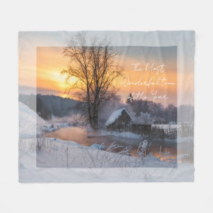 Couverture Polaire Winter scene custom Christmas Holiday 