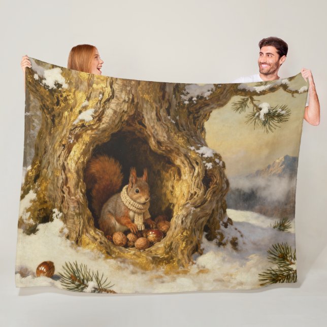 Couverture Polaire winter squirrel hiding nuts (En situation)