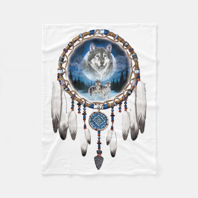Couverture Polaire Wolf Dreamcatcher (Devant)