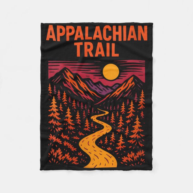 Couverture Polaire Womens Appalachian Trail Hiking Adventure Retro Me (Devant)