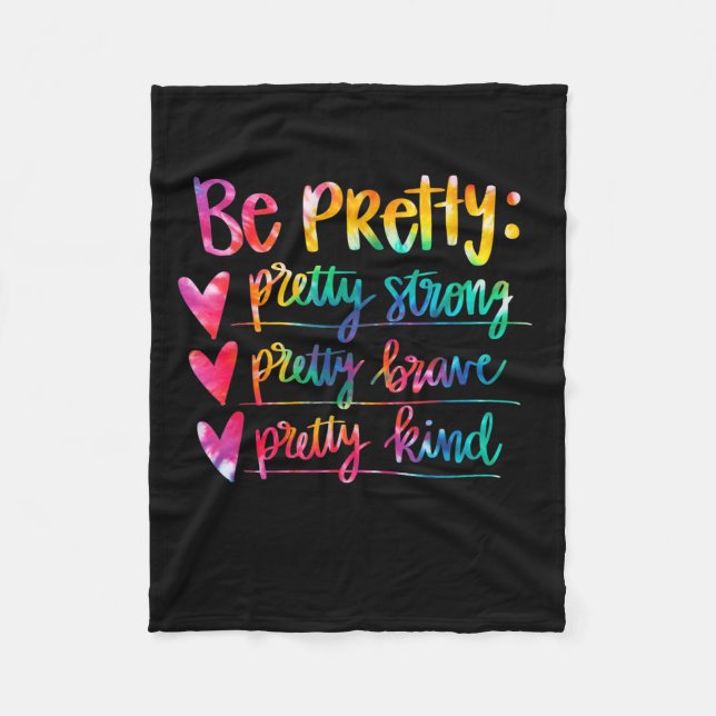 Couverture Polaire Womens Be Pretty Strong Brave Kind Insrational Tie (Devant)
