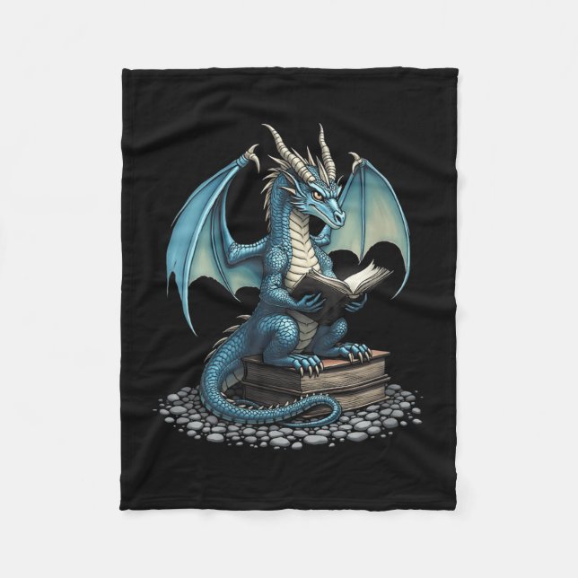 Couverture Polaire Womens Fantasy Dragon Reading Magical Book Lover H (Devant)
