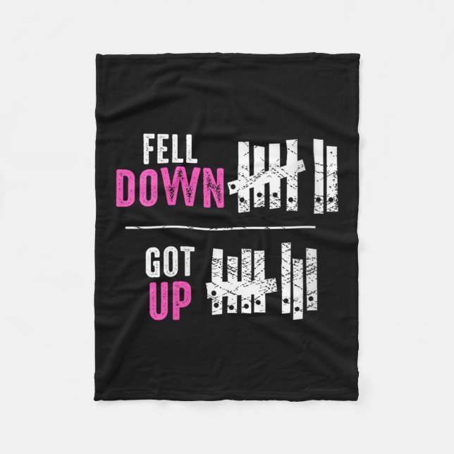 Couverture Polaire Womens Fell Down Got Up Motivational Funny Sitive  (Devant)