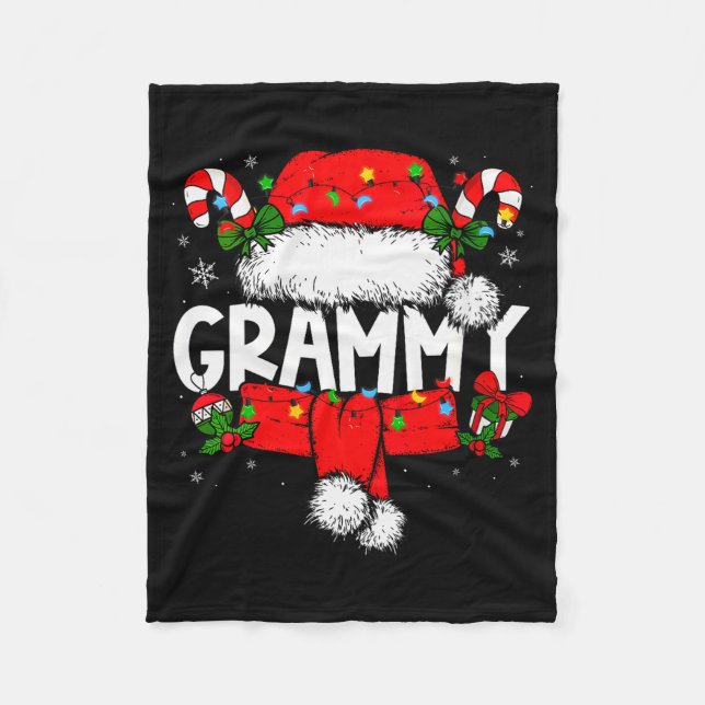 Couverture Polaire Womens Grammy Christmas Pajama Santa Claus Family  (Devant)