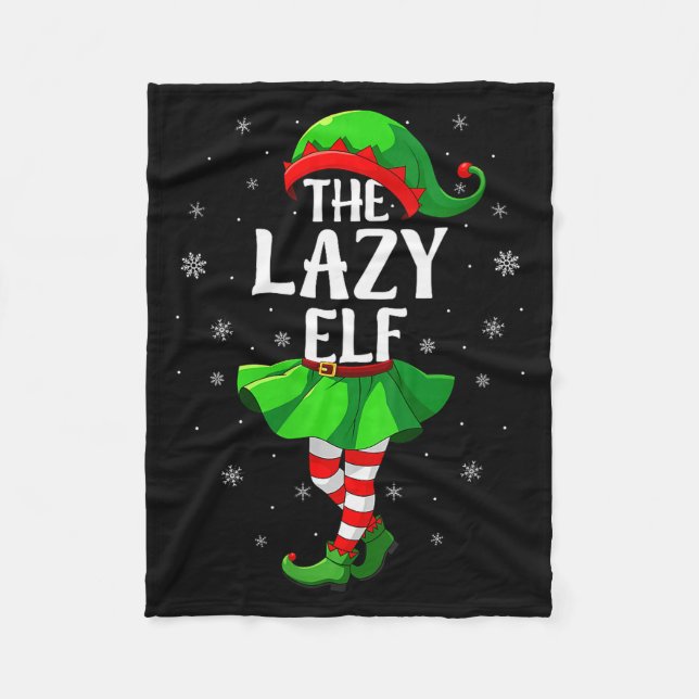 Couverture Polaire Womens Lazy Elf Christmas Girls Women Elf Squad Xm (Devant)