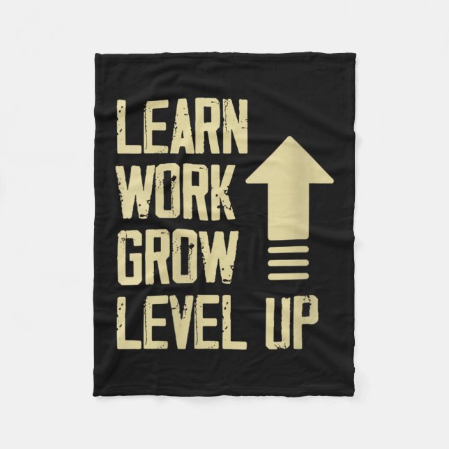 Couverture Polaire Womens Learn Work Grow Level Up Growth Success Vin (Devant)