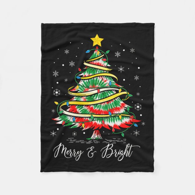 Couverture Polaire Womens Merry &amp; Bright Merry Christmas Tree Tie (Devant)