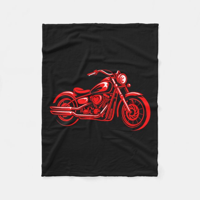 Couverture Polaire Women's Motorcycle Heart Biker Valentines Day Ride (Devant)