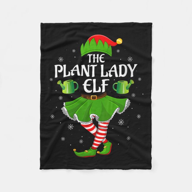 Couverture Polaire Womens Plant Lady Elf Christmas Family Girls Women (Devant)