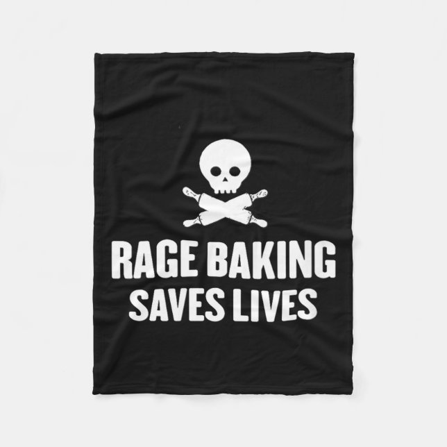 Couverture Polaire Womens Rage Baking Saves Live Skull Funny Baker Co (Devant)