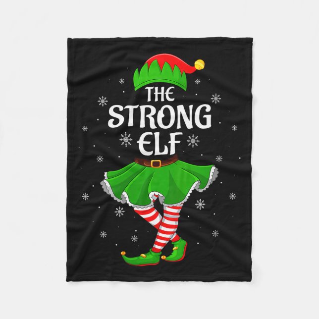 Couverture Polaire Womens Strong Elf Christmas Family Girls Women Elf (Devant)