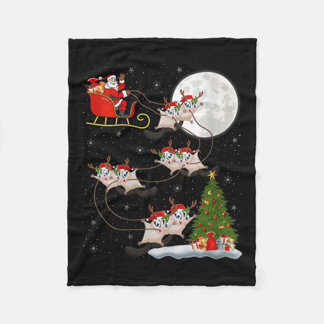 Couverture Polaire Womens Sugar Glider Santa Sleigh Flying Funny Magi (Devant)
