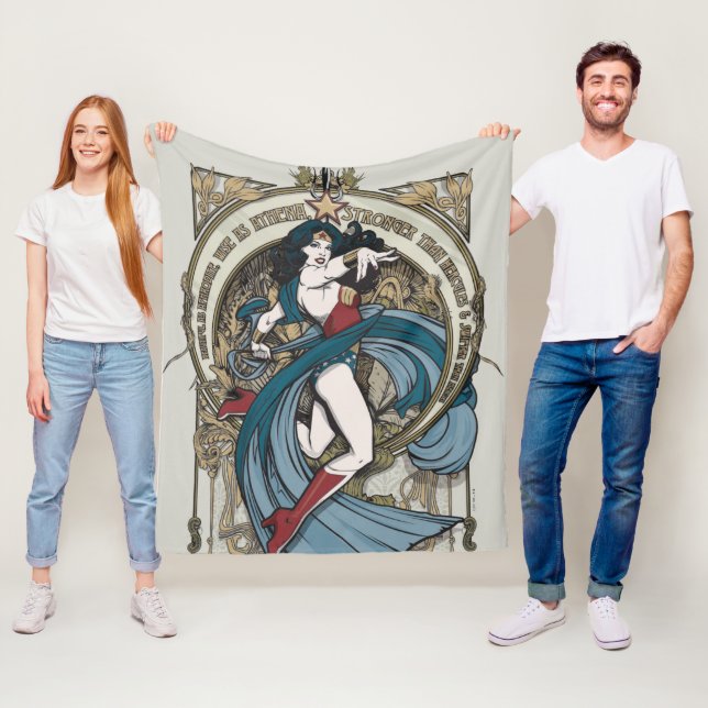 Couverture Polaire Wonder Woman Art Nouveau Panel (En situation)