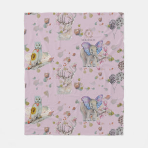 Couverture Polaire Woodland thème bébé