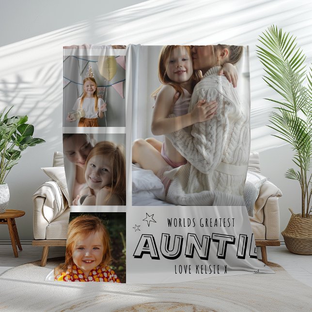 Couverture Polaire Worlds Greatest Auntie Trendy Photo Strip (Créateur téléchargé)