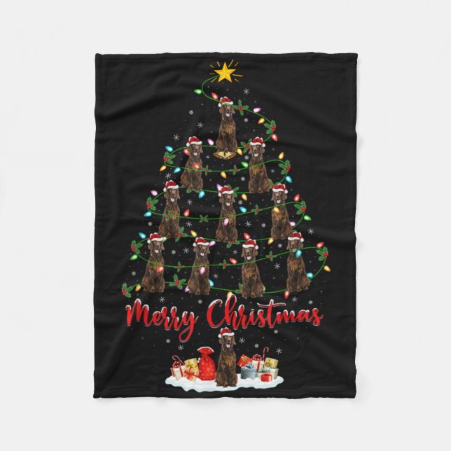 Couverture Polaire Xmas Lights Santa Irish Setter Dog Christmas Tree  (Devant)