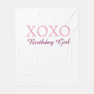 Couverture Polaire Xoxo fille d'anniversaire nom rose mauve simple am
