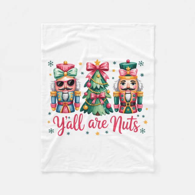 Couverture Polaire Y’all Are Nuts Funny Christmas Humor Tree Nutcrack (Devant)