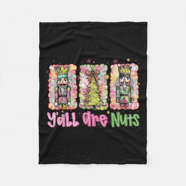 Couverture Polaire Y'all Are Nuts Nutcracker Merry Christmas Funny Xm (Devant)
