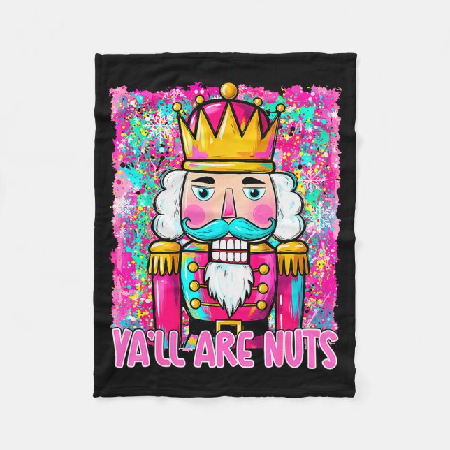 Couverture Polaire Y'all Are Nuts Nutcracker Merry Christmas Funny Xm (Devant)