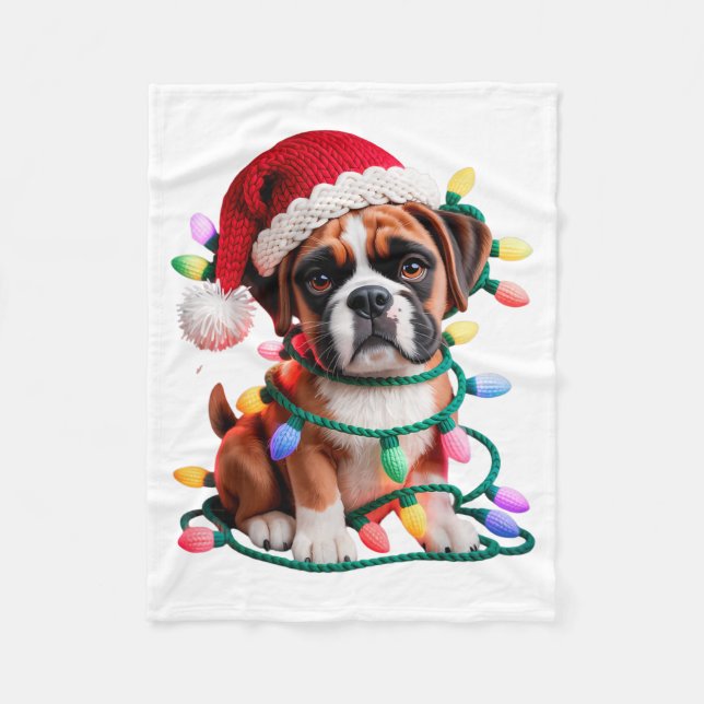 Couverture Polaire Yarn Boxer Dog Sewing Knitting Crocheting Christma (Devant)