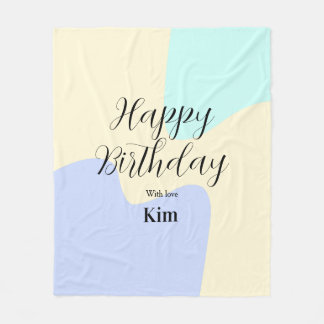 Couverture Polaire Yellow purple green happy birthday abstract pastel