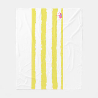 Couverture Polaire Yellow stripes and a pink crown Fleece Blanket