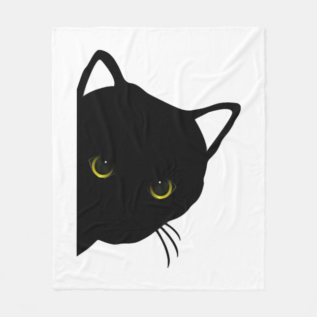 Couverture Polaire yeux de chat noir gauche (Devant)
