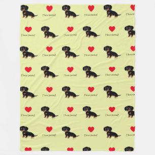 Couverture Polaire Yeux mignons de teckel noir et bronzage