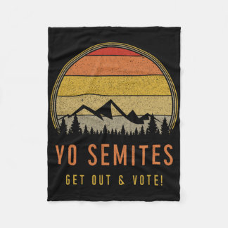Couverture Polaire Yo Semites Go Vote Funny Anti Trump Retro Sunset J