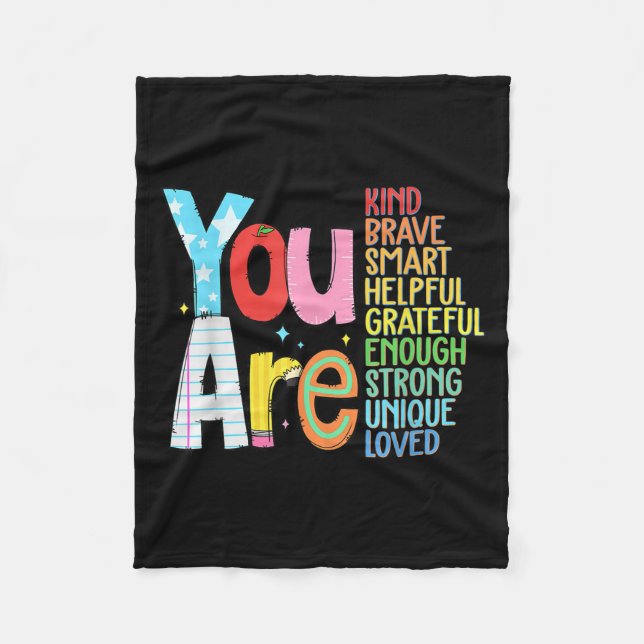 Couverture Polaire You Are Smart Brave Strong Kind Loved Motivation T (Devant)