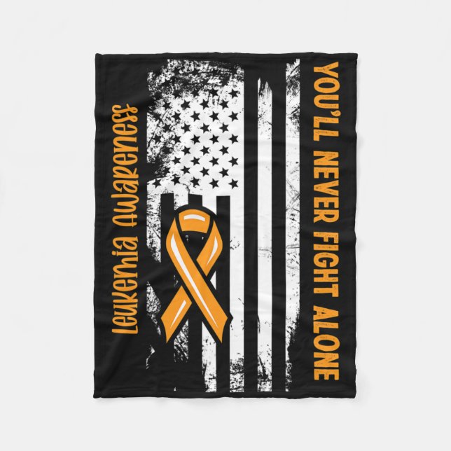 Couverture Polaire You'll Never Fight Alone Blood Cancer Leukemia Awa (Devant)