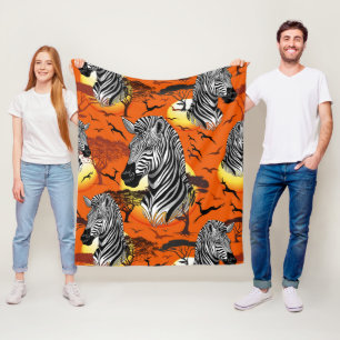 Couverture Polaire Zebra African Savanna Wild Animal