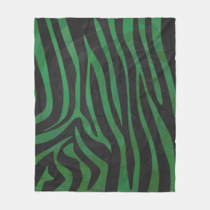 Couverture Polaire Zebra Black et Green Print