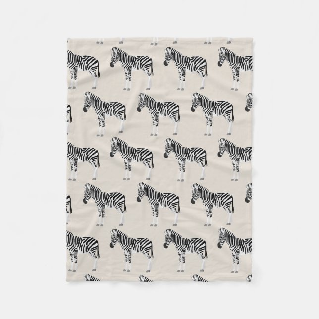 Couverture Polaire Zebra Exotic Animal Motif Beige (Devant)