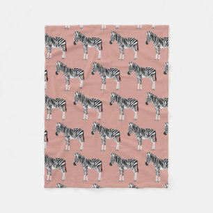 Couverture Polaire Zebra Exotic Animal Motif rose pâle