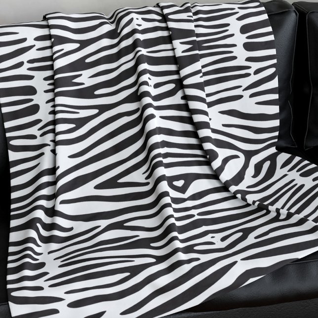 Couverture Polaire Zebra Imprimer Motif noir et blanc (A fun zebra print blanket perfect for you.)