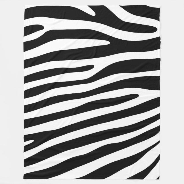 Couverture Polaire Zebra rayures motif noir & blanc + vos idées (Devant)