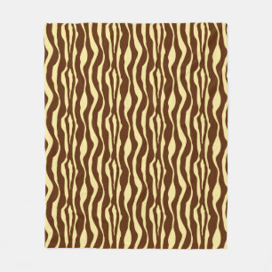 Couverture Polaire Zèbre rayures - Chocolat Brown et Camel Tan