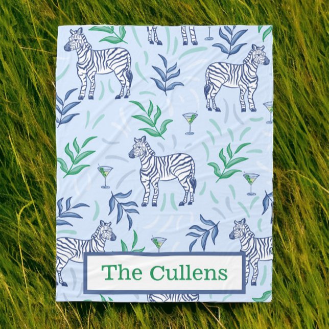 Couverture Polaire Zèbres et martinis personnalisés Preppy (Créateur téléchargé)